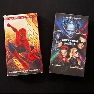 Spider-Man and Batman & Robin VHS Tapes